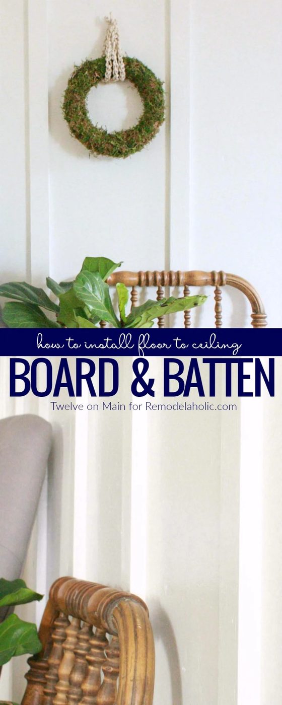 Handmade floor to ceiling board and batten is an straightforward and modest-cost-friendly wall treatment that gives interest and dimension to boring walls, well fitted for white fa
