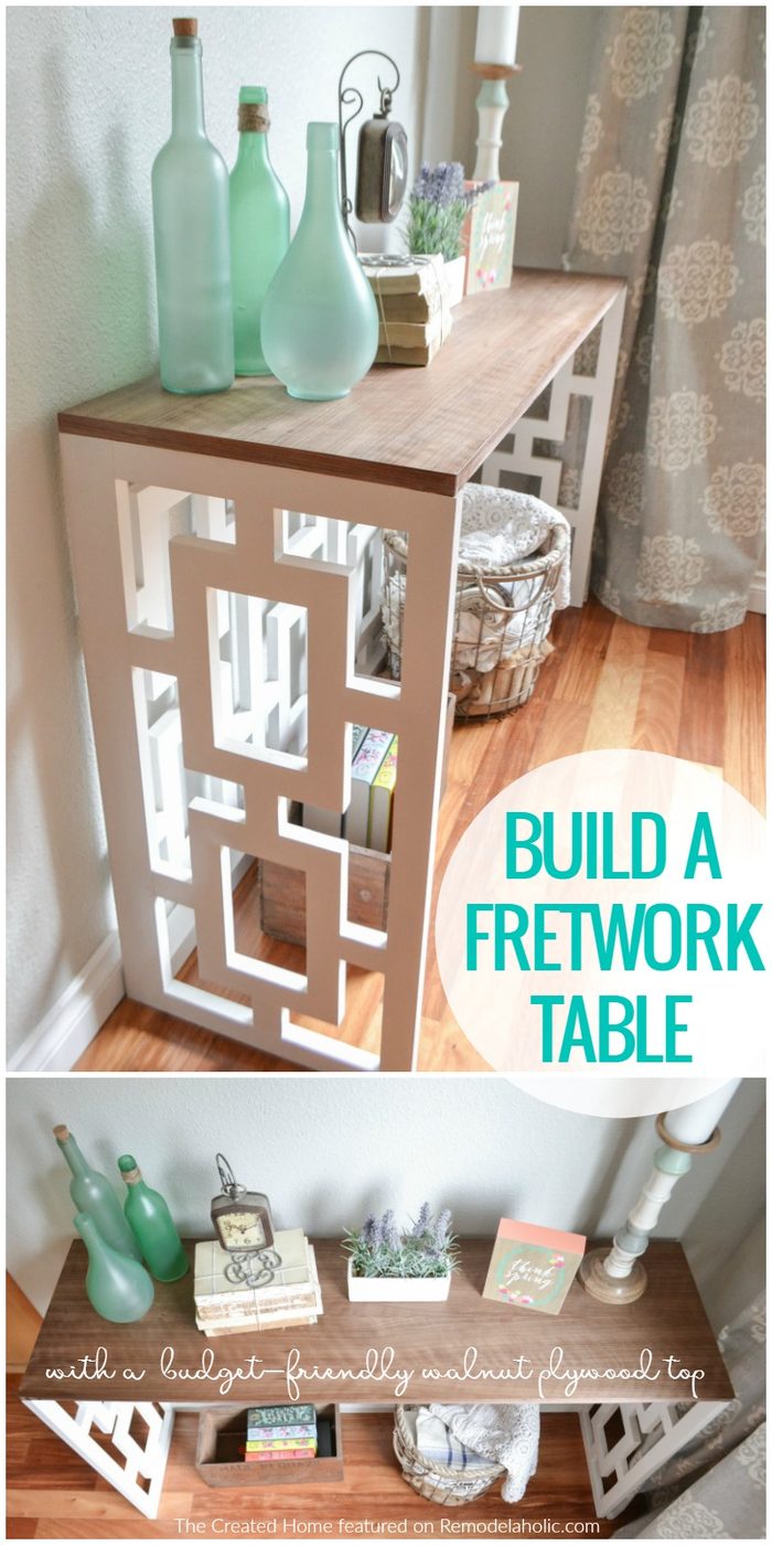 How To Build A Fretwork Console Table With A modest-cost Friendly Walnut Plywood Top