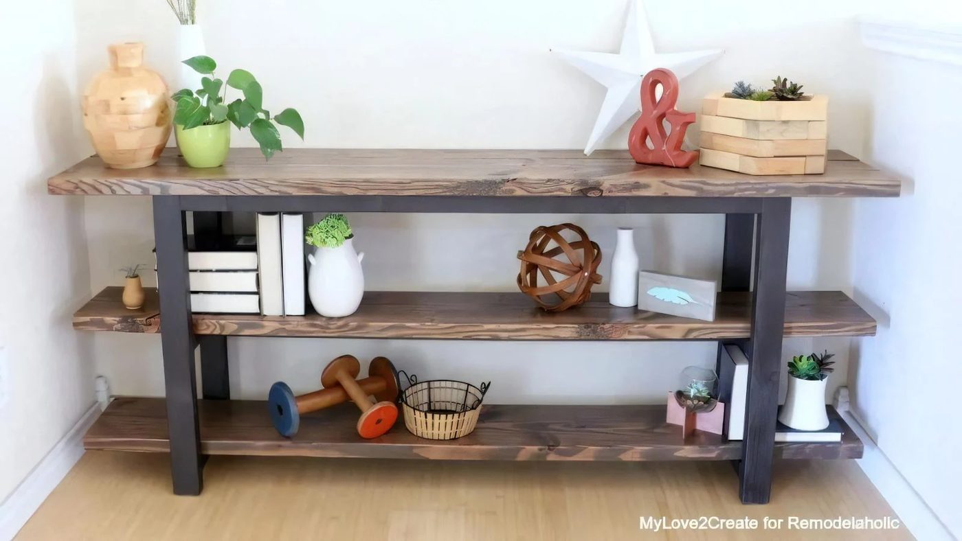 1a Featured Image Pottery Barn Inspired Modern Rustic Console Table MyLove2Create 1 082611