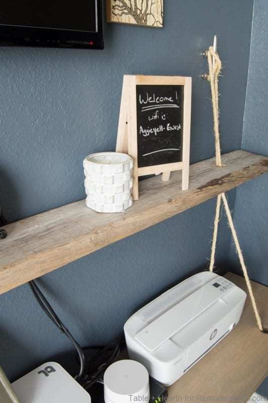 Natural Wood Hanging Shelves With Rope