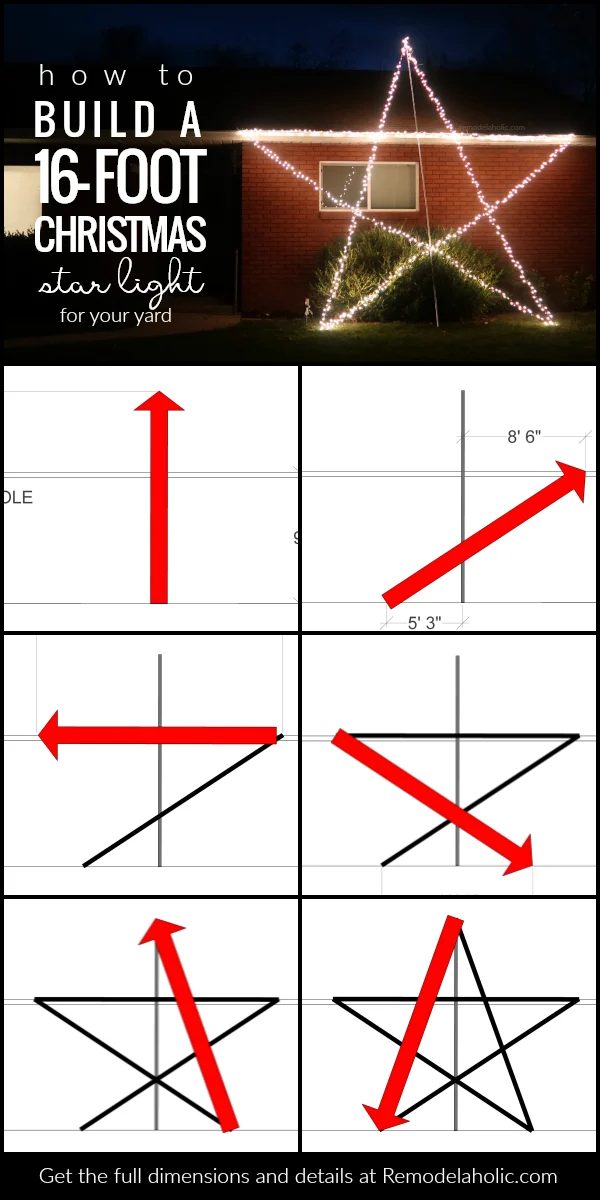 How To Build A 16 Foot Christmas Star Light For Your Yard Outdoor Light Display #Bekob