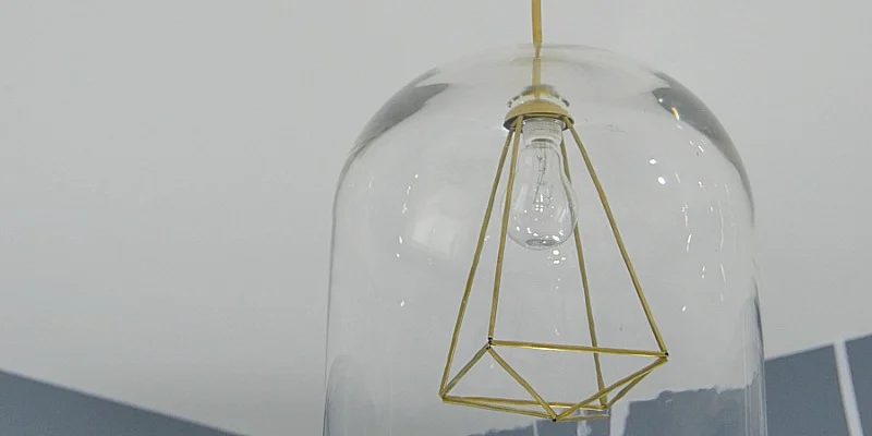 Handmade Glass and Himmeli Pendant Light