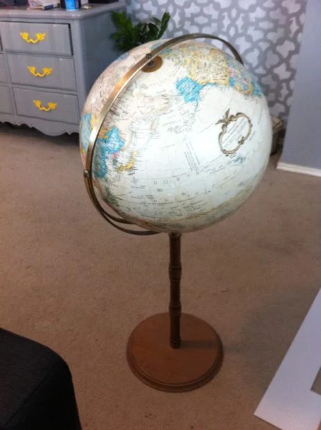 Thrift store globe Handmade makeover, by Love and Renovations featured on @Bekob