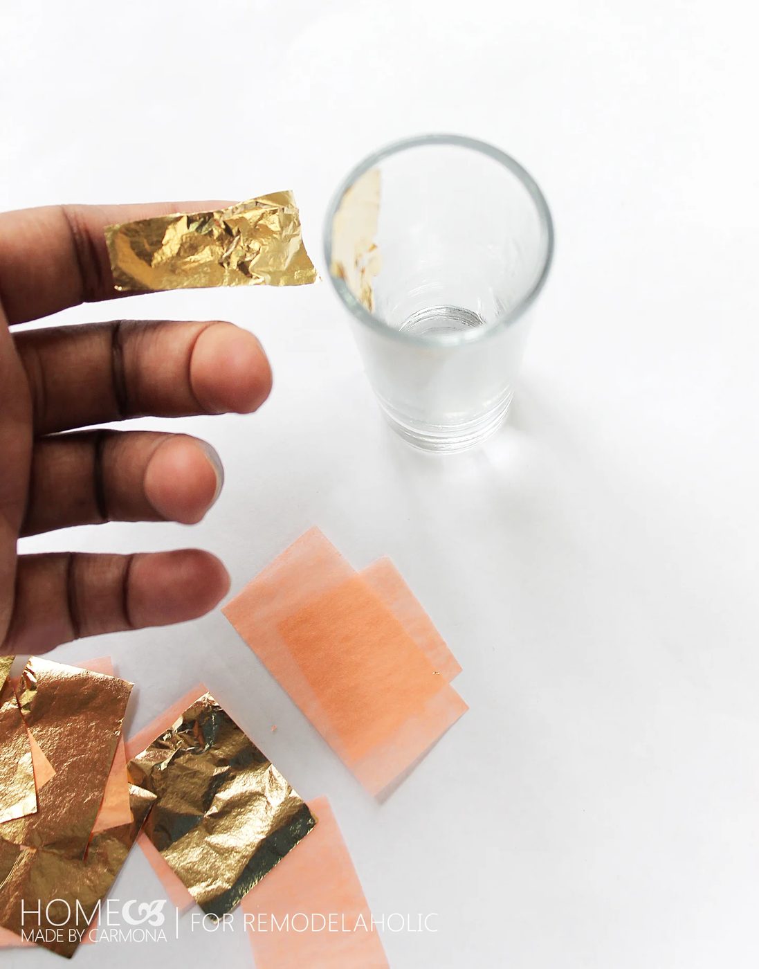 Gold leal shot glasses - for Bekob