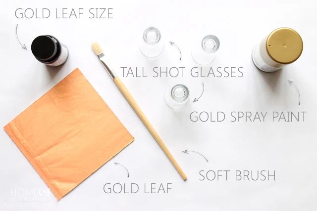 Gold leaf candle holder materials - for Bekob