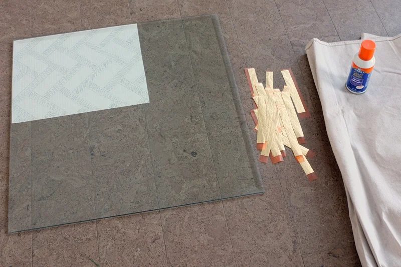 Handmade Gold Leaf Glass Table Top on Bekob.com