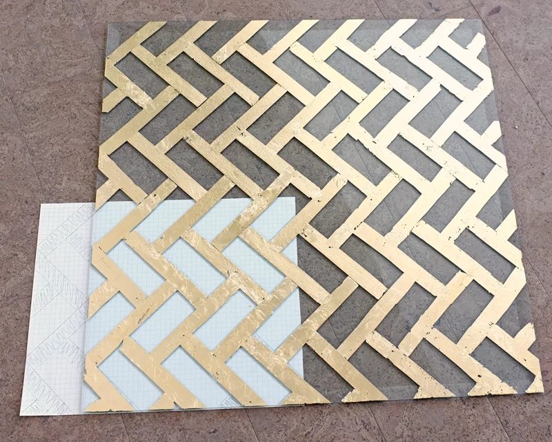 Handmade Gold Leaf Glass Table Top on Bekob.com