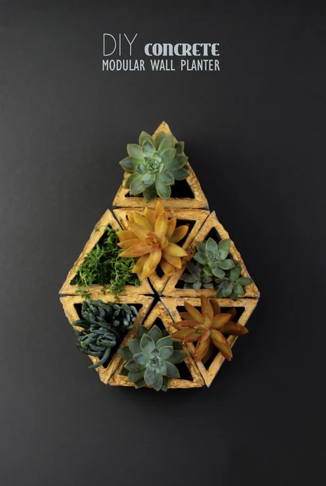 handmade modular geometric concrete planter | A Piece of Rainbow on Bekob.com