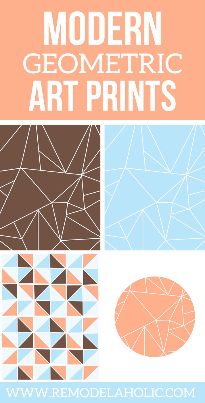 Add some color and modern style to your walls with this set of free geometric art prints. Just print, frame, and hang!