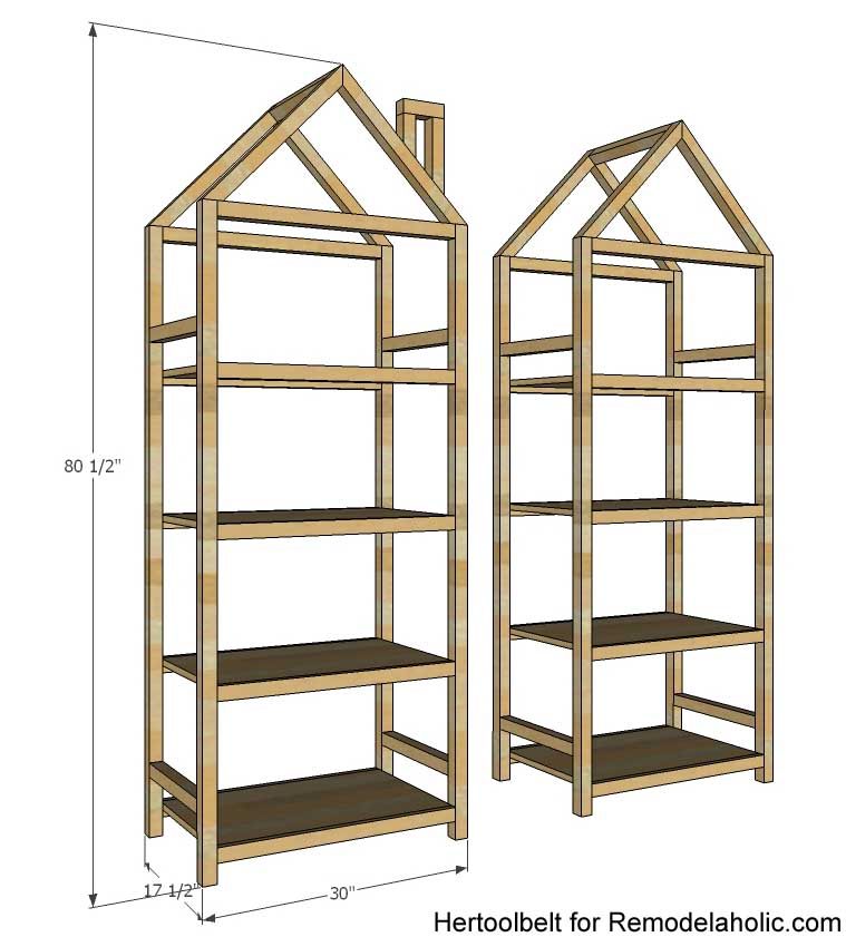 Get organized with these adorable house frame bookshelves. Free and straightforward plans to build a Handmade house frame bookshelf.
