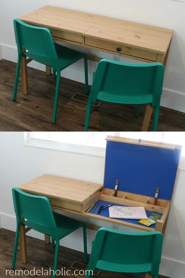 IKEA method Desk With 2 Hidden Compartments For Storage And Workspace For Kids #Bekob