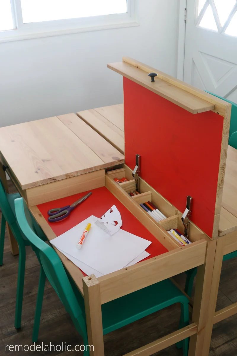 Hidden Compartment Kids Workstation For Homework Or Arts And Crafts In Ikea Hemnes Desk method #Bekob