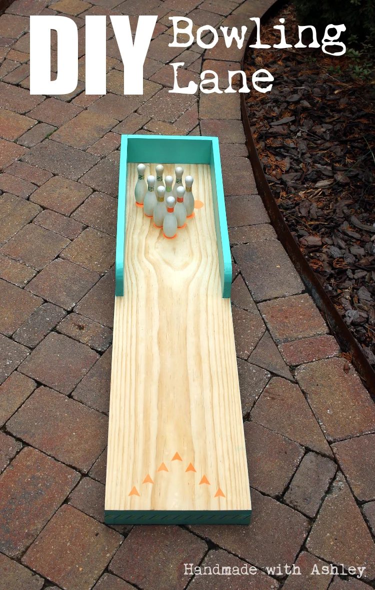 18 Homemade bowling lane for kids, indoor-outdoor use, Handmade by Ashley featured on @Bekob