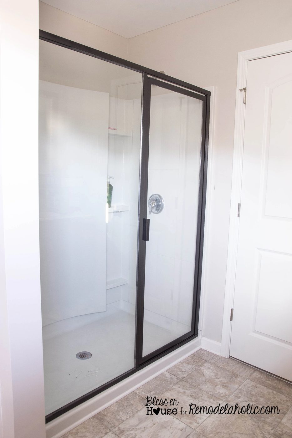 how to paint a shower door to look like a factory window, industrial style