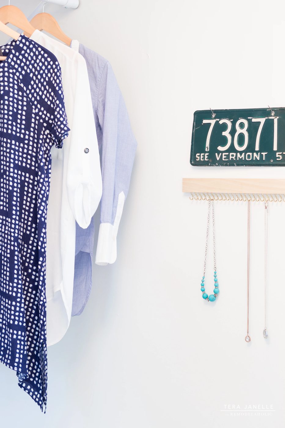 Dreamy! Create a striking boutique-style walk-in closet with an straightforward Handmade jewelry hanger. Cape Cod Walk In Closet by Tera Janelle on @Bekob