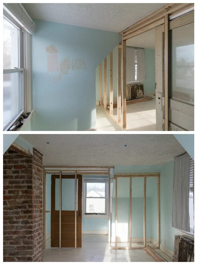 Framing in a corner of a room for a closet | Create a striking boutique-style walk-in closet. Cape Cod Walk In Closet by Tera Janelle on @Bekob