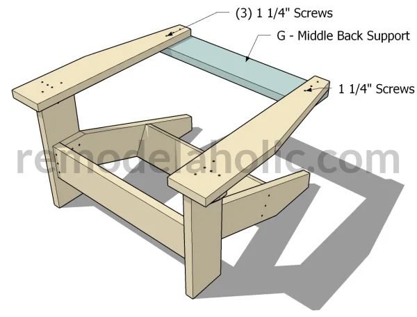 Handmade Kids Adirondack Chair Plan, Attach Back Support, Bekob