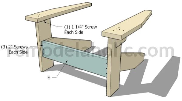Handmade Kids Adirondack Chair Plans, Attach Front Trim Support, Bekob