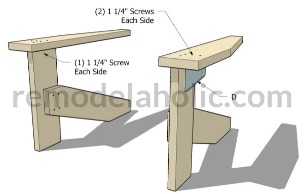 Handmade Kids Adirondack Chair Plan, Attach Armrest Support, Bekob