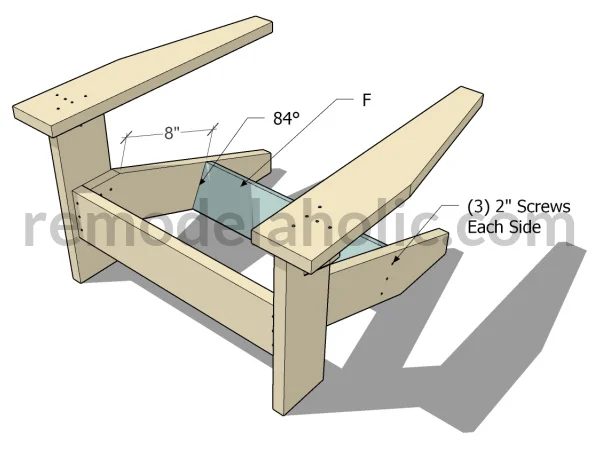 Handmade Kids Adirondack Chair Plan, Attach Back Seat Support, Bekob