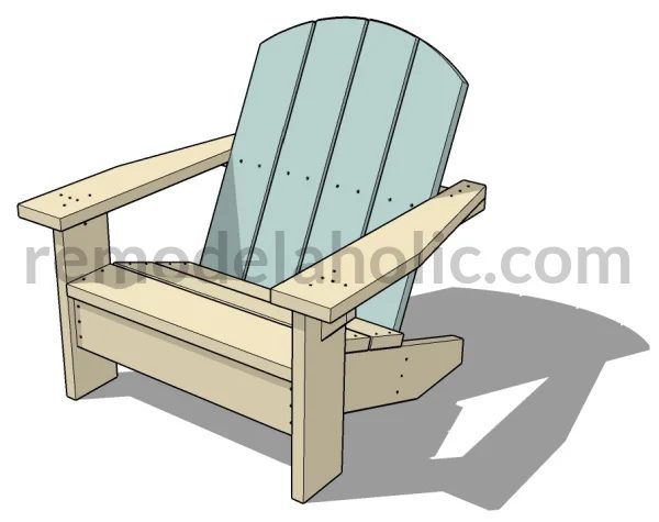 Handmade Kids Adirondack Chair Plans, Cut Curved Back, Bekob