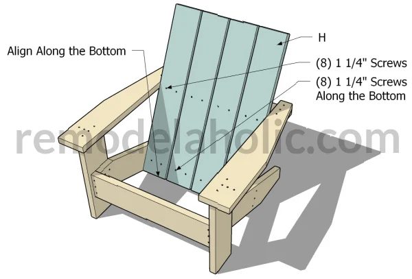 Handmade Kids Adirondack Chair Plans, Attach Back Slats, Bekob