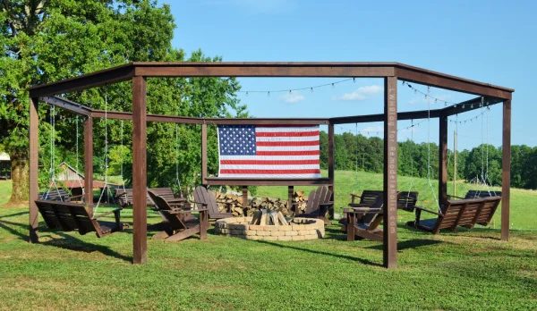 Diy Backyard Firepit Pergola For Swings walkthrough And Plans, LWH Blog For Bekob