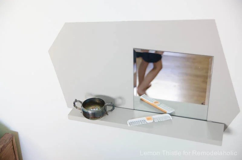 Handmade floating vanity- well fitted for a tight space or kids room