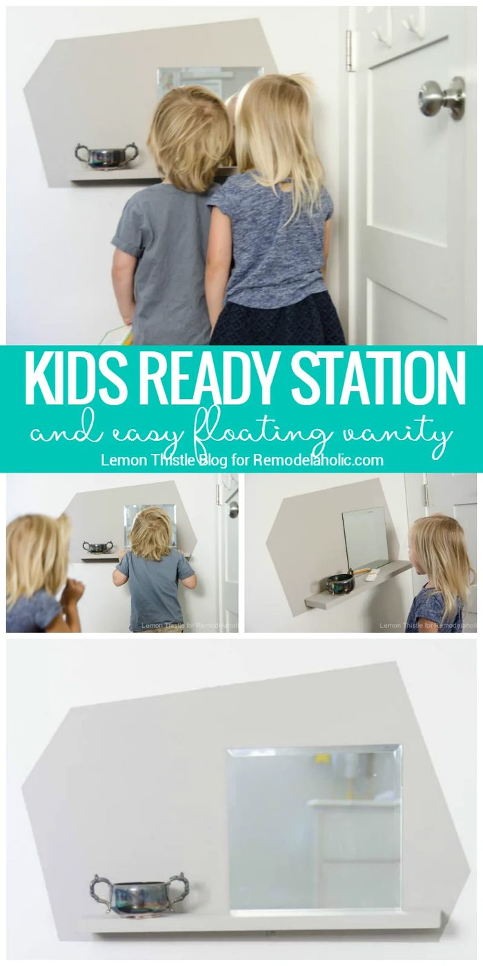 Create a Kids Floating Vanity and Wall-Mount Ready Station To Help Children Learn Independence And Self Care | walkthrough from Lemon Thistle Blog on Bekob.com