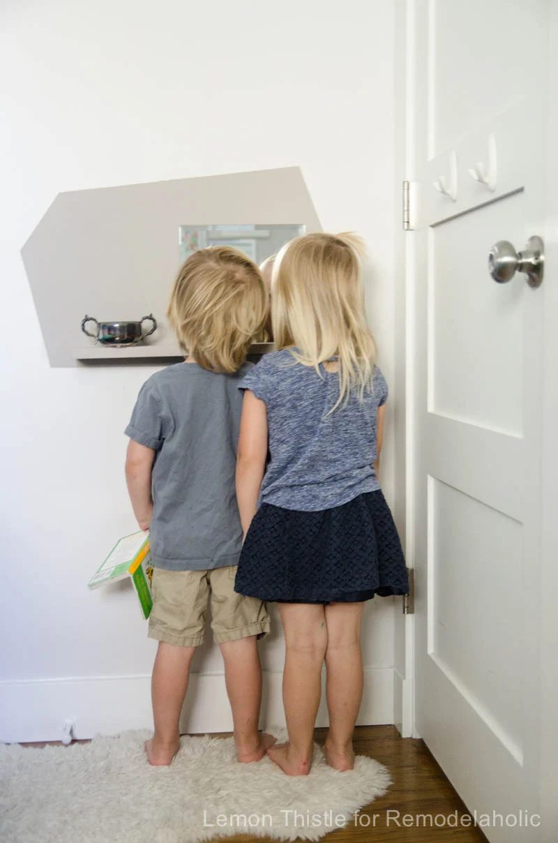 Handmade floating vanity- well fitted for a tight space or kids room