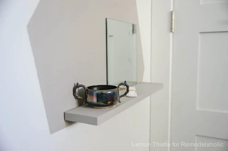 Handmade floating vanity- well fitted for a tight space or kids room