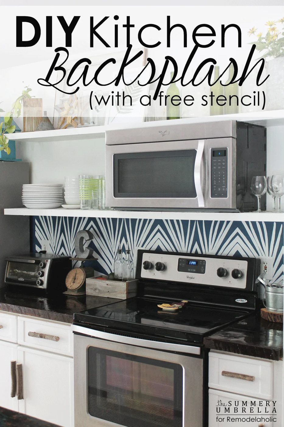 Update your kitchen in a weekend with a do-it-yourself backsplash stencil! This walkthrough shows you how to create your own Handmade stencil using a provided template, or use your