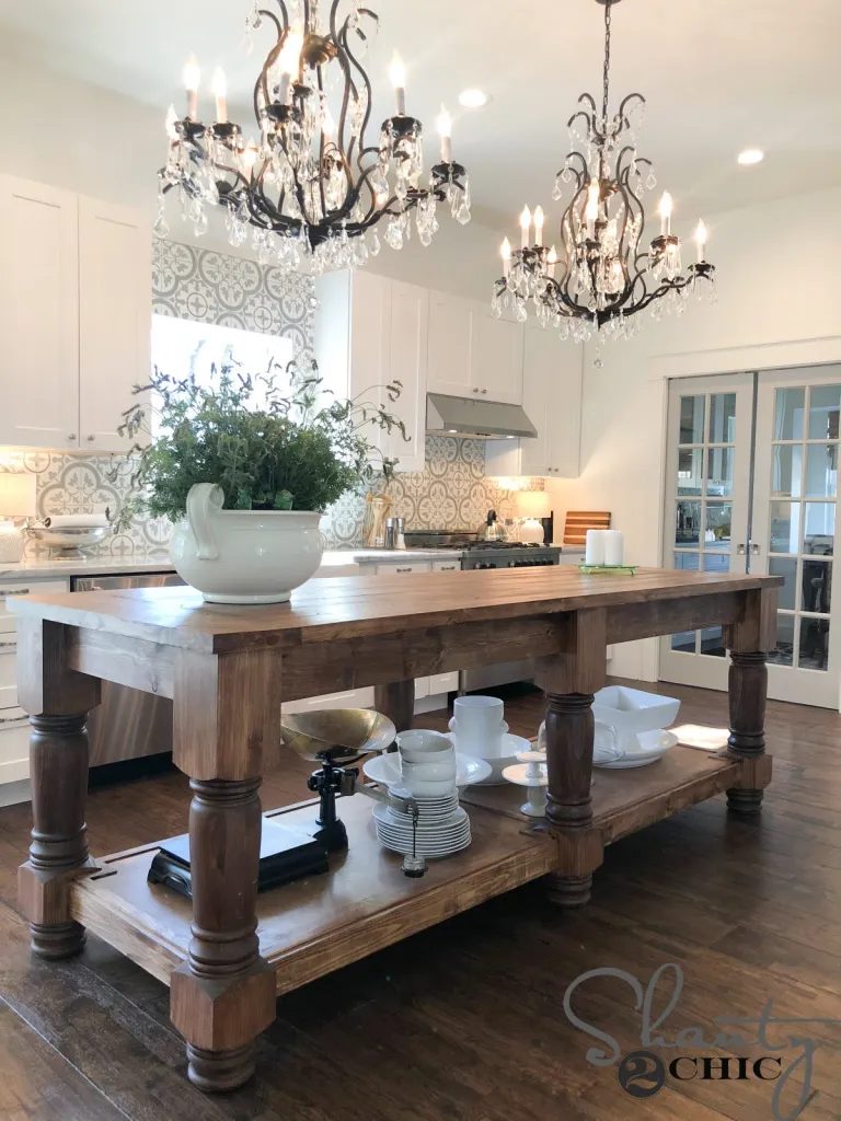 Diy Chunky Farmhouse Kitchen Island, Shanty2Chic Feat On Bekob