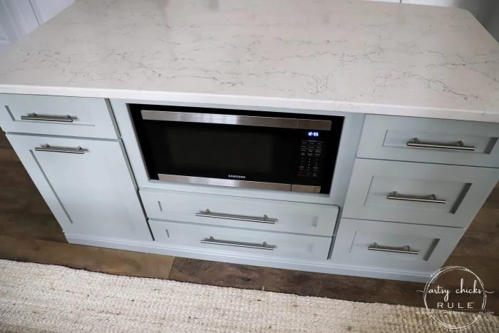 Handmade Kitchen Island From Cabinets, Updated With Paint And New Countertop, Artsy Chicks Rule Feat On Bekob