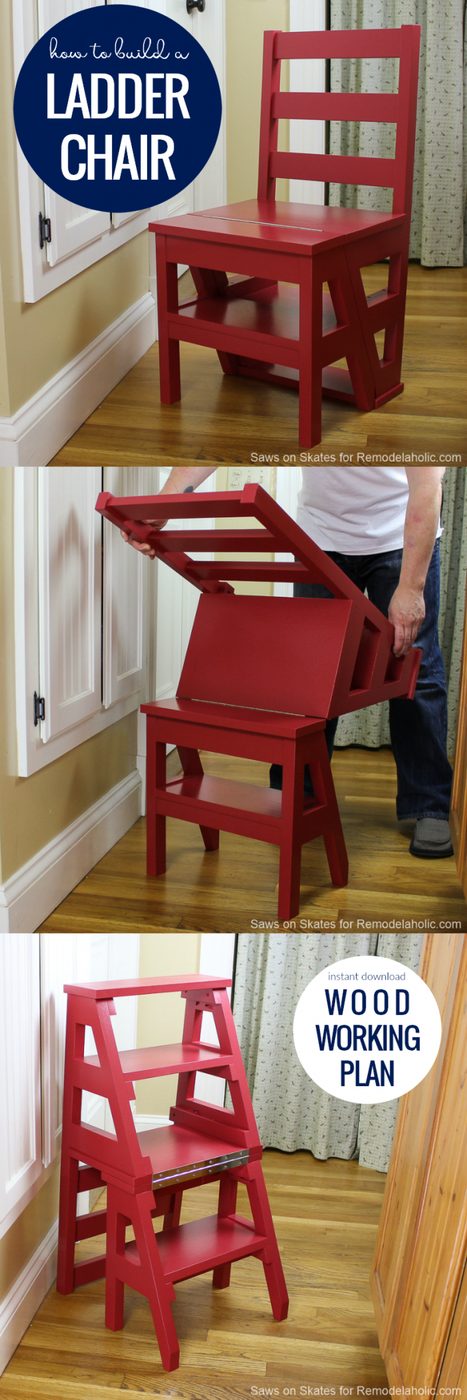 Ladder Chair Woodworking Plan, How To Build A Ladder Chair Stepstool #Bekob