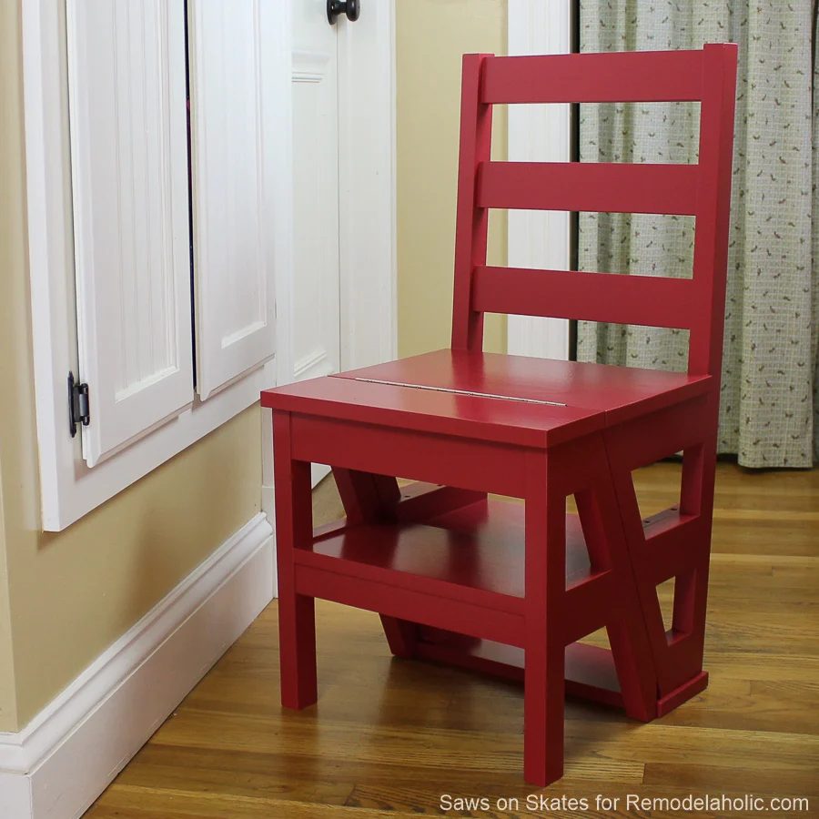 Handmade Ladder Chair, Folding Step Stool Chair Woodworking Plan