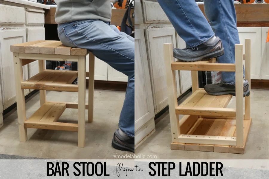Build A Hoosier Step Stool Handmade Bar Stool Step Ladder Combo Using 2x4s #Bekob