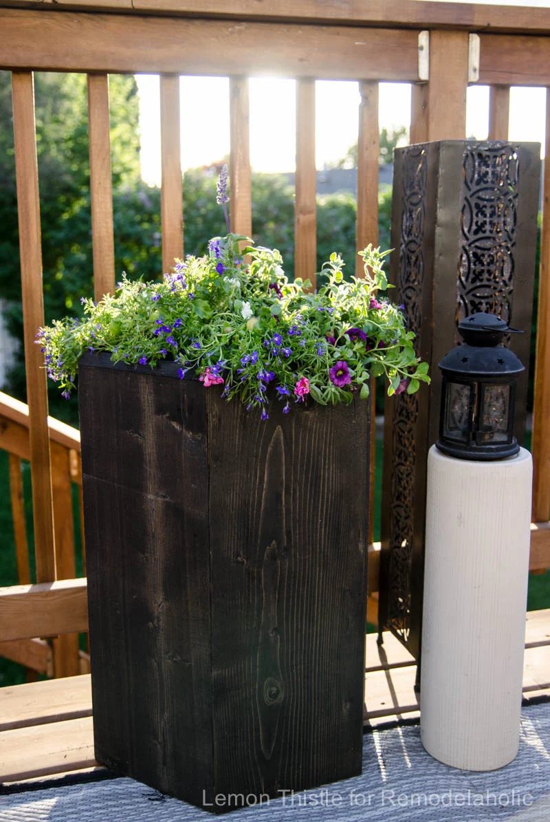 I love this patio hexagon planter made from a 2x8!