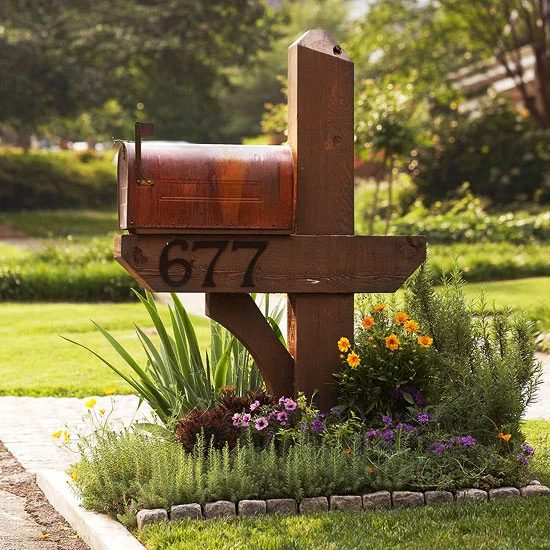 handmade mailbox flower garden, BHG
