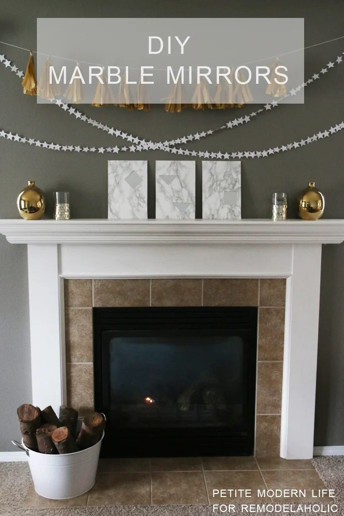 Handmade Faux Marble Mirrors -- such a fun way to add some chic marble to a room!