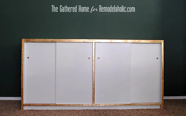Handmade Marbled Credenza Makeover by The Gathered Home for Bekob.com