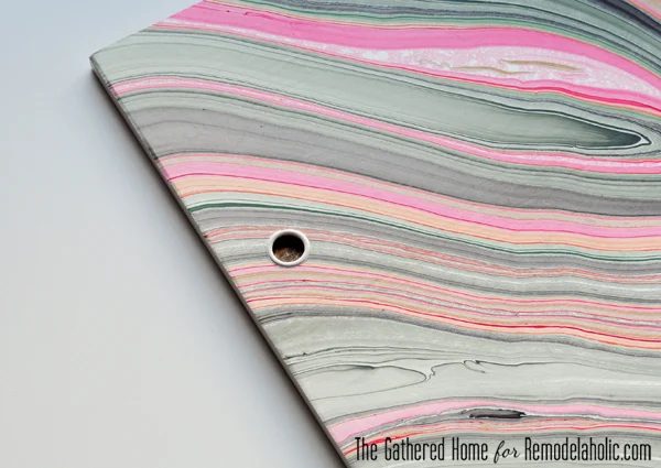 Handmade Marbled Credenza Makeover by The Gathered Home for Bekob.com