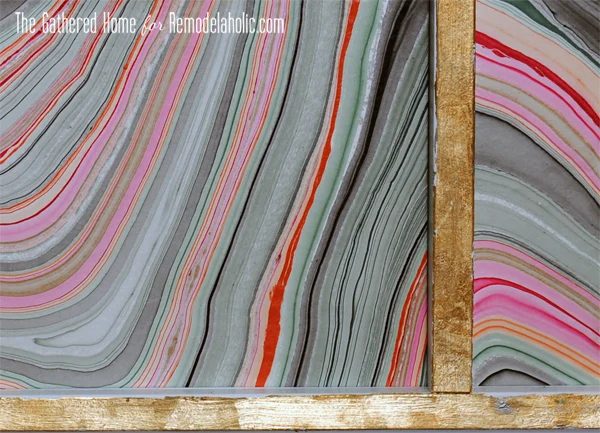 Handmade Marbled Credenza Makeover by The Gathered Home for Bekob.com