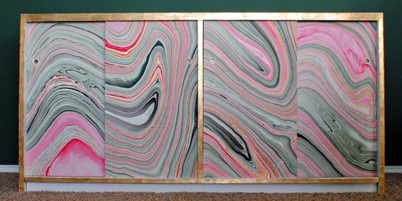Handmade Marbled Credenza Makeover