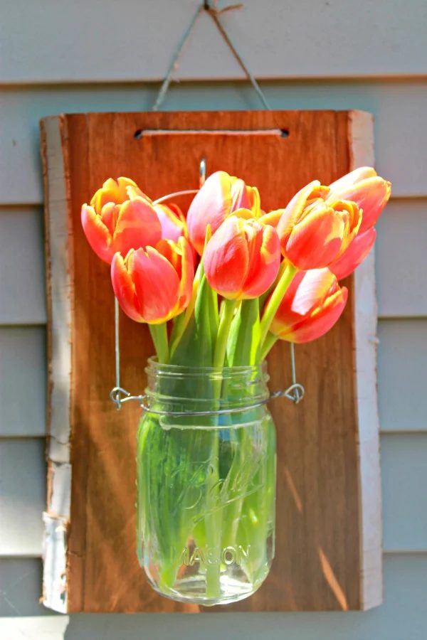 Mason Jar Hanger - use as a vase, utensil holder, or lantern, so straightforward and under $20!