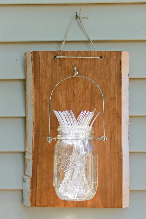Mason Jar Hanger - use as a vase, utensil holder, or lantern, so straightforward and under $20!
