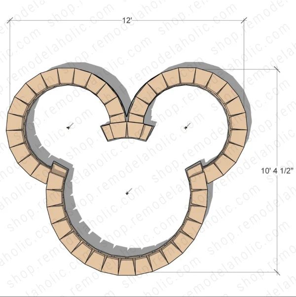 Large Outdoor Landscaping Diy Mickey Mouse Shaped Planter Flower Bed Plans, Bekob