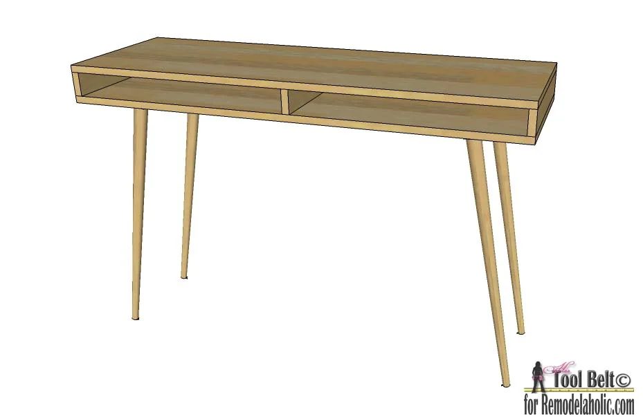 If you love the sleek modern look, you'll love this straightforward Mid-Century Modern Desk build plan on Bekob.com