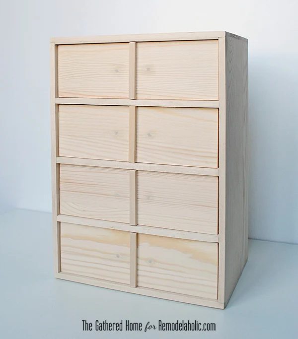 Handmade Miniature Card Catalog Storage Box | The Gathered Home for Bekob.com #cardcatalog #walkthrough #vintage