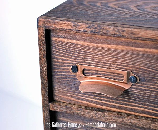 Handmade Miniature Card Catalog Storage Box | The Gathered Home for Bekob.com #cardcatalog #walkthrough #vintage